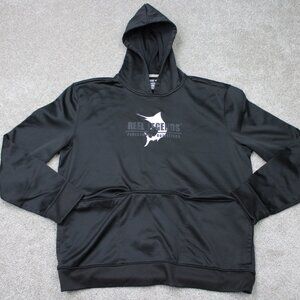 Reel Legends Hoodie Mens XL Black First Mate Fishing Pockets Hooded Sweatshirt